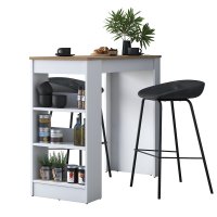 Masa de bucatarie Hanah Home, PAL melaminat, nuc alb, 120x50x100 cm - 4