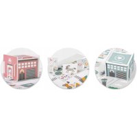 Covor puzzle multifunctional pentru copii Nukido Town 105x105x1 cm din spuma EVA inodora, 9 piese cu doua fete, izoleaza perfect de sol,material anti-alunecare,piese cu functie de pioni - 4