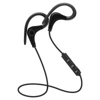 Casti Wireless Techstar® BT200, Bluetooth 4.1 ,HD Audio, Rezistente la Transpiratie, Comenzi pe Fir, Negru - 1