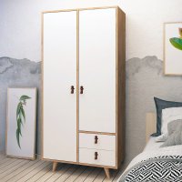 Dulap Modern Hanah Home, Pal Melaminat Stejar si Alb, 100x52x190 cm - 2