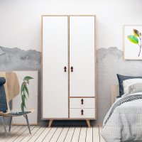 Dulap Modern Hanah Home, Pal Melaminat Stejar si Alb, 100x52x190 cm - 4
