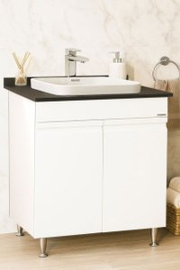 Set Baza front MDF si Lavoar seria 686, montat, 70 cm, alb - 1