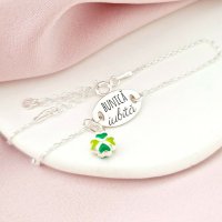 Bratara cu charm la alegere - Femeie iubita - Pandantiv oval cu lantisor - Argint 925 - 1