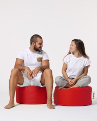 Taburet puf de gradina Round Rosu 55x30 cm - 7