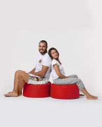 Taburet puf de gradina Round Rosu 55x30 cm - 9