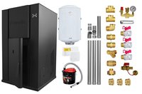 Pachet Centrala peleti Fornello Pellet King 40 kw, complet echipata pentru incalzire, pompa circulatie, vas expansiune, automatizare, kit evacuare 3.5 ml, Boiler Termoelectric Fornello 100 l, Termostat Salus 091FLRFV2, Aspirator si kit montaj - 1