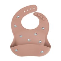 Baveta moale PetiteMars TakeMatch Roz cu design avioane, reglabila si cu buzunar colector, din silicon fara BPA, pentru copii de 6 luni+ - 2