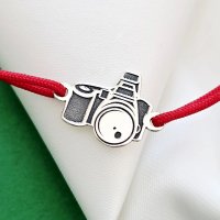 Bratara Aparat foto - Argint 925, snur rosu - 1