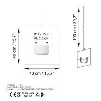 Ghiveci decorativ Pandantif Alb 40x40x17 cm - 7