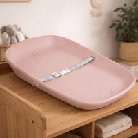 Saltea de infasat Cangaroo Nuvia din spuma EVA roz 69x44 cm, cu centura de siguranta si design portabil - 3