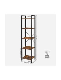 Raft de depozitare Vasagle, Maro Rustic, 5 niveluri, 40 x 30 x 153 cm - 5