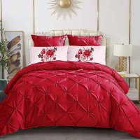 Lenjerie cu elastic 180x200 Crease Rosu 6 Piese (Finet) - 1