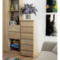 Comoda cu 6 sertare din PAL laminat de 16 mm, 40 x 35 x 109 cm, stejar sonoma - 2