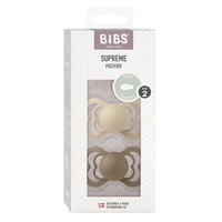 Set 2 suzete Bibs Supreme Silicon tetina simetrica 6 luni + VanillaDark Oak - 1