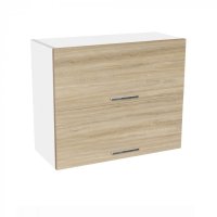 Corp suspendat 80 YANA, 2 usi rabatabile, corp alb, fronturi sonoma, 80x30x60 cm - 1