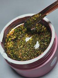 Gel Autonivelant Everin New Obsession Shake and Slay 50g - Gel Multichrome Verde-Negru - 1