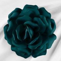 Brosa floare turcoaz inchis cu diametru de 15 cm, cu clips pentru par - 1