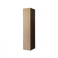 Dulap ALMA, 1 usa, 5 rafturi, corp sonoma inchis, front sonoma deschis, 40x52x203 cm - 1