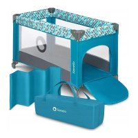 Patut pliant cu un nivel Stefi cu intrare laterala cu fermoar 2 roti 120x60 cm turquoise Lionelo - 9