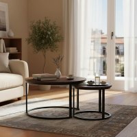 Set Masuta de cafea 2 buc Solme I Nuc 80x80x45 cm - 1