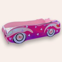 Pat pentru copii masina Minnie Roz, 2-8 ani, 140x70cm - 1