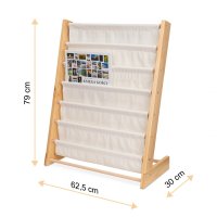 Raft organizator de carti pentru copii Ikonka, realizat din lemn, dimensiune 79 x 62.5 x 30 cm - 5