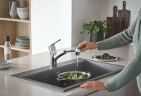Baterie bucatarie Grohe Start, pipa pivotanta, 2 pulverizari, crom, furtunuri flexibile,model 2022- 30531001 - 1