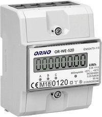 Contor trifazic ORNO OR-WE-520, 80A, certificare MID, 3 faze, 230V, clasa de masurare B, IP51, gri - 4