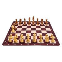 Combo set cu piese Staunton 6 German si tabla mousepad imitatie lemn - 1
