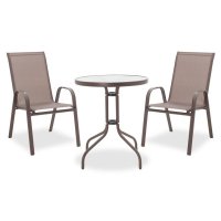 Set Masa si Scaune Gradina Watson-Calan 3 Piese Maro - 1