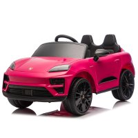 Masinuta electrica pentru copii, Porsche Macan, 140W 12V, roti EVA, scaun tapitat, echipata premium, Barbie roz - 1
