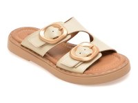 Papuci bej GOLD DEER 22104 din piele naturala pentru dama - 1