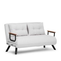 Canapea extensibila SANDO, 2 locuri, alb, 133x78x78 cm - 1