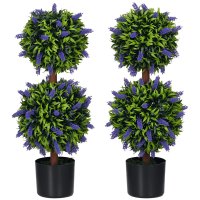 Set de 2 plante artificiale HOMCOM - Lavandă rezistentă la UV, 70 cm, ideal pentru interior și exterior - 1