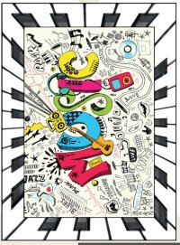 Covor antiderapant pentru copii 150x200 cm Music - 1