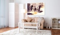 Tablou - Watercolour Elephants 120x80 cm - 2