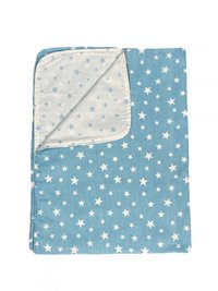 Paturica Junior din bumbac 118x148 cm cu stelute albastre - 1