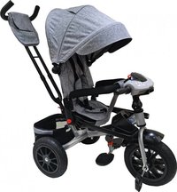 Tricicleta Novokids Super Trike Gri Jeans cu copertina, muzica, lumini si roti din cauciuc - 4