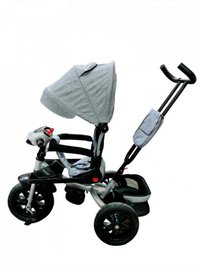Tricicleta Novokids Super Trike Gri Jeans cu copertina, muzica, lumini si roti din cauciuc - 1