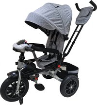 Tricicleta Novokids Super Trike Gri Jeans cu copertina, muzica, lumini si roti din cauciuc - 2