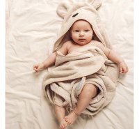 Prosop cu gluga BabySteps pentru bebelusi si copii din fibra de bambus S 85x90cm Teddy Beige - 3