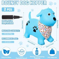 Saritor gonflabil din cauciuc rezistent, cu Pompa inclusa si Esarfa colorata detasabila, 52 x 24 x 46 cm, Jumping Dog Blue - 8