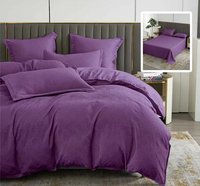 Lenjerie de pat Baroque 6 piese uni mov cu cearsaf - 1