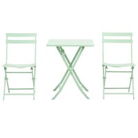 Outsunny Set Mobilier de Grădină Pliabil din Metal Verde Masă și Scaune pentru Spații Exterioare și Terasă Design Compact | Aosom Romania - 1
