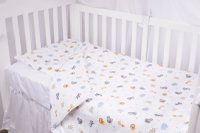 Lenjerie patut cu 3 piese 120x60 cm din bumbac model Animalute safari - 3
