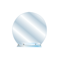 Oglinda ovală pentru baie RO-8105 cu poliță, dimensiuni 70x70 cm - 1