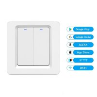 Intrerupator Smart Techstar®, Wireless 2.4GHz, Button cu Revenire, Design Classic, Iluminare LED, 2 Faze, cu NUL, Alb - 7