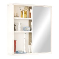 Dulap pentru baie cu oglinda Bagno, Pako World, Alb, 60x14x63 cm - 1