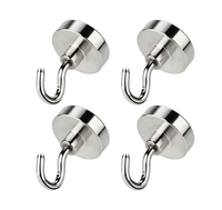 Set 4 cârlige magnetice HORUSDY 35 mm, suport metalic cu prindere puternica - 1