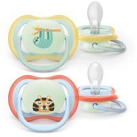 Set 2 suzete Philips Avent Ultra Air SCF376/24, 0-6 luni, ortodontice, fara BPA, cu orificii de aerisire si capac fosforescent - 1